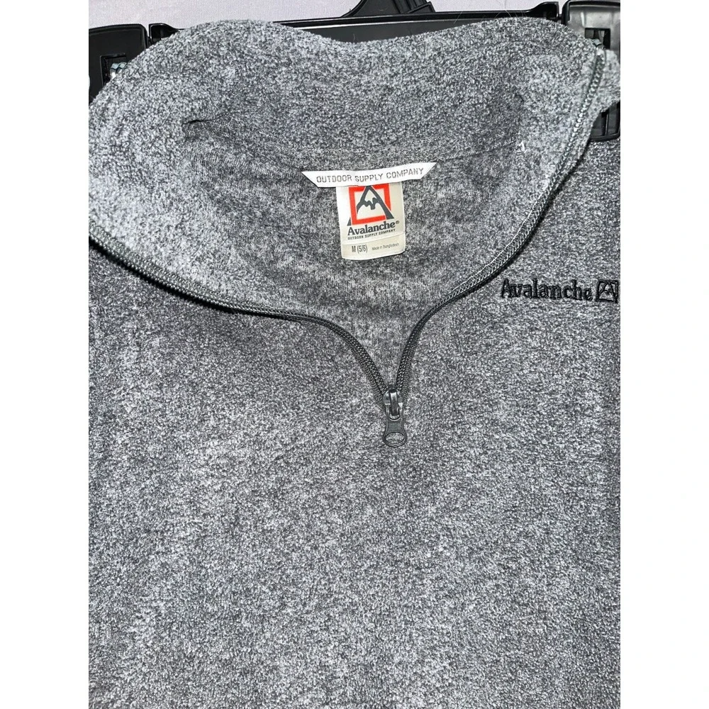 Avalanche‎ Fleece Jacket Boys M (5-6) Heather Gray Logo Mock Neck Quarter Zip
